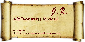 Jávorszky Rudolf névjegykártya