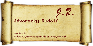 Jávorszky Rudolf névjegykártya