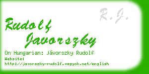 rudolf javorszky business card